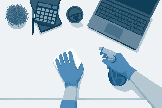 Nettoyage de bureaux : désinfection poste de travail