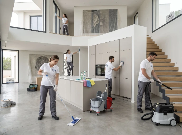 Nettoyage d'une villa avant mise en vente par Facility Partner