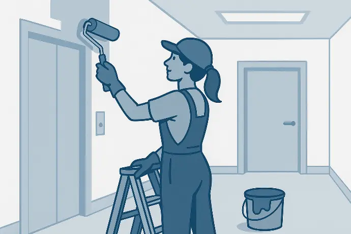 Petits travaux de peinture copropriétés et bureaux en Brabant wallon et Bruxelles