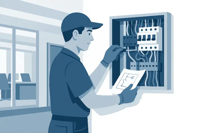  Solutions techniques : électricien intervenant sur tableau électrique