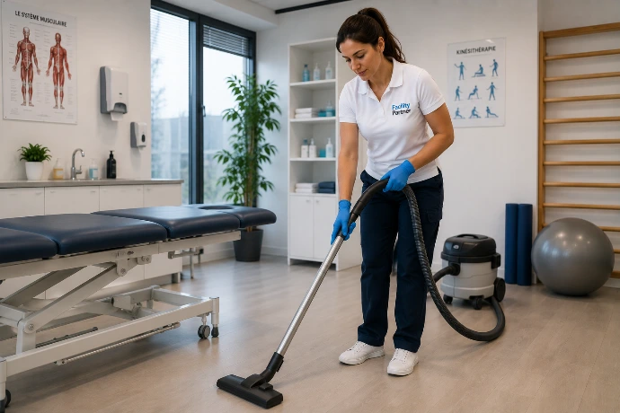 Nettoyage d’un centre de kinésithérapie par Facility Partner dans le Brabant wallon.
