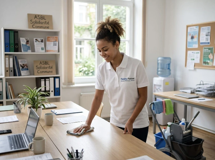Nettoyage des locaux d'une ASBL par Facility Partner