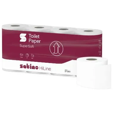 Papier toilette blanc écologique 3 plis - Satino HiLine - pack de 8x 8 rouleaux