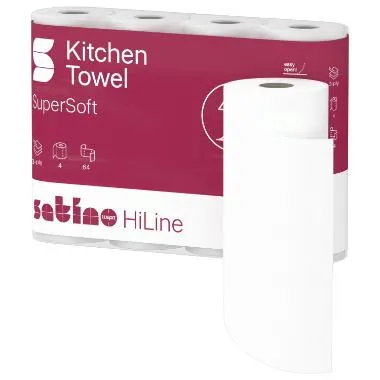 Essuie-tout blanc brillant 3 plis 26x22cm 32 rouleaux Satino HiLine